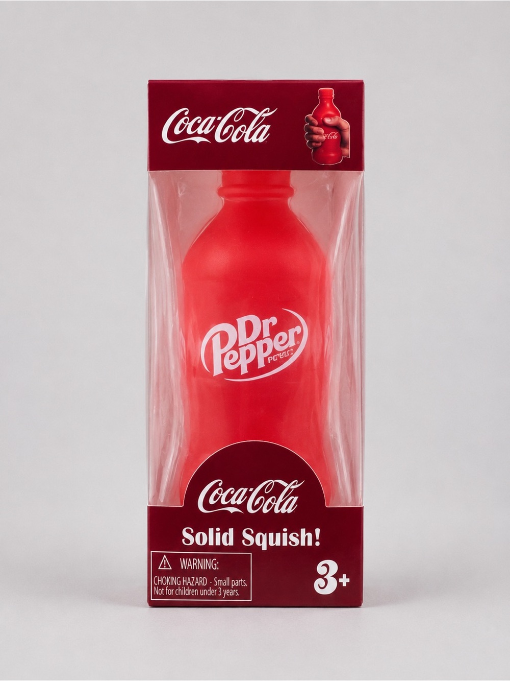 Dr Pepper Bottle Solid Squishy Squeeze Fidget Toy – Red